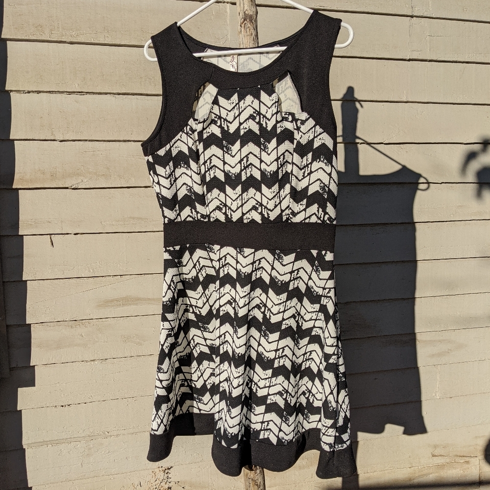 Black and White Medium Dress